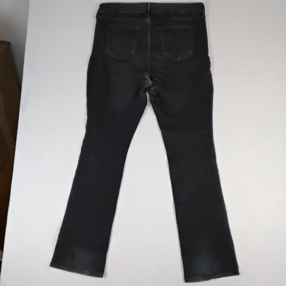 Old Navy Kicker Boot-Cut Jeans Womens 16 Short Black Mid-Rise Stretch Denim